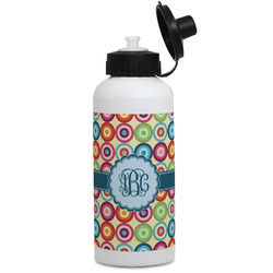 Retro Circles Water Bottles - Aluminum - 20 oz - White (Personalized)