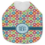 Retro Circles Jersey Knit Baby Bib w/ Monogram