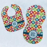 Retro Circles Baby Bib & Burp Set w/ Monogram