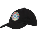 Retro Circles Baseball Cap - Black (Personalized)