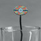 Retro Circles Black Plastic 7" Stir Stick - Oval - Main