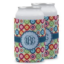 Retro Circles Can Cooler (12 oz) w/ Monogram