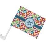 Retro Circles Car Flag - Small w/ Monogram