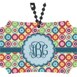 Retro Circles Rear View Mirror Ornament (Personalized)