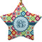 Retro Circles Ceramic Flat Ornament - Star (Front)