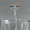 Retro Circles Clear Plastic 7" Stir Stick - Oval - Main