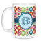 Retro Circles Coffee Mug - 15 oz - White