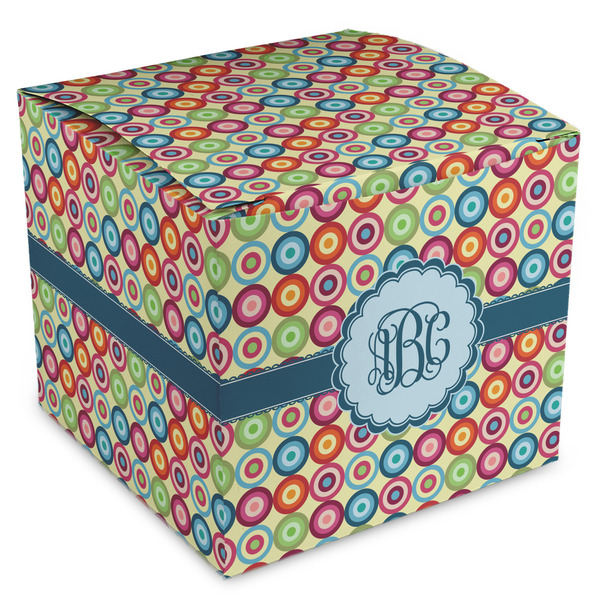 Custom Retro Circles Cube Favor Gift Boxes (Personalized)