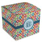 Retro Circles Cube Favor Gift Box - Front/Main