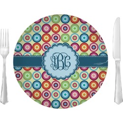 Retro Circles 10" Glass Lunch / Dinner Plates - Single or Set (Personalized)