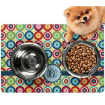 Retro Circles Dog Food Mat - Small w/ Monogram