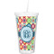 Retro Circles Double Wall Tumbler with Straw (Personalized)