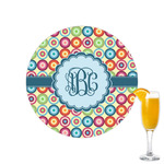 Retro Circles Printed Drink Topper - 2.15" (Personalized)