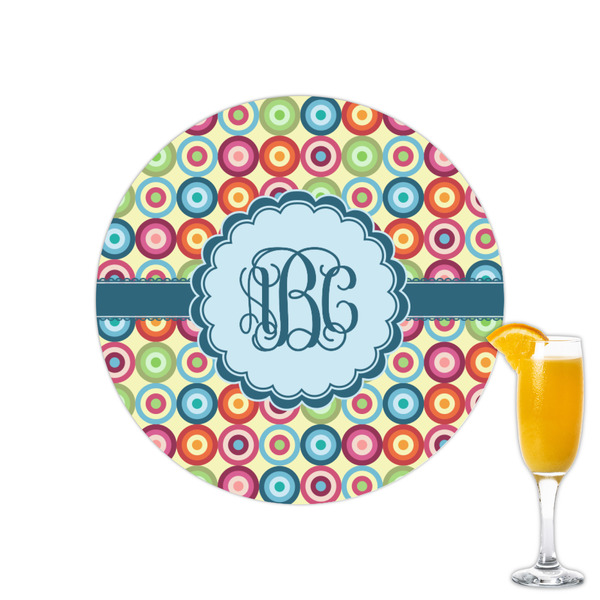 Custom Retro Circles Printed Drink Topper - 2.15" (Personalized)