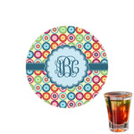 Retro Circles Printed Drink Topper - 1.5" (Personalized)