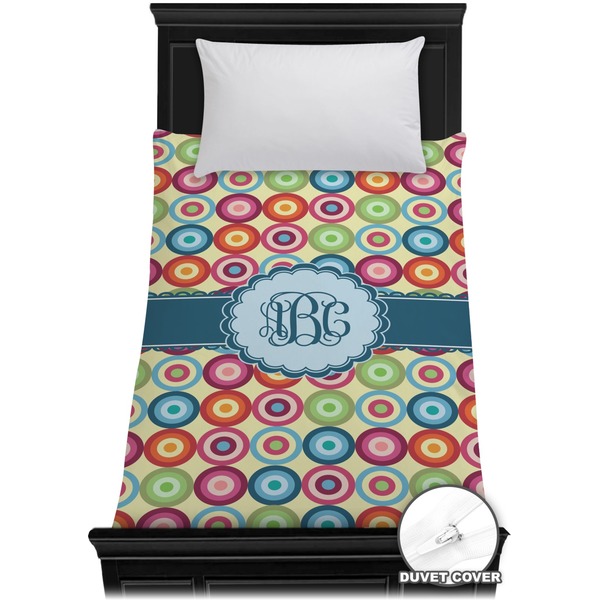 Custom Retro Circles Duvet Cover - Twin (Personalized)