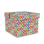 Retro Circles Gift Box with Lid - Canvas Wrapped - Medium (Personalized)