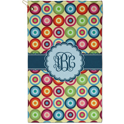 Retro Circles Golf Towel - Poly-Cotton Blend - Small w/ Monograms