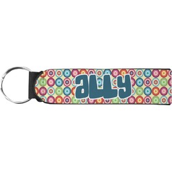 Retro Circles Neoprene Keychain Fob (Personalized)