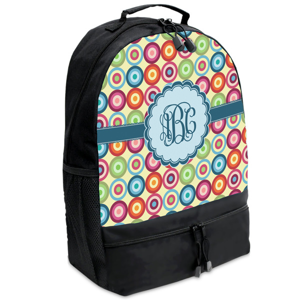 Custom Retro Circles Backpacks - Black (Personalized)