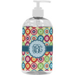 Retro Circles Plastic Soap / Lotion Dispenser (16 oz - Large - White) (Personalized)