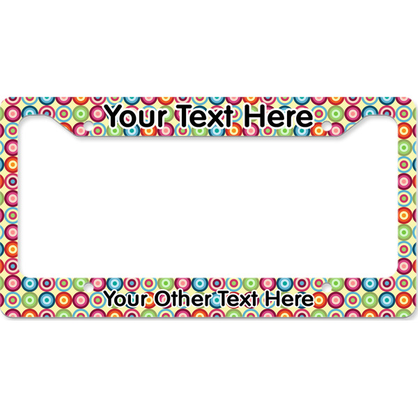 Custom Retro Circles License Plate Frame - Style B (Personalized)