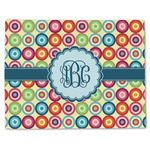 Retro Circles Single-Sided Linen Placemat - Single w/ Monogram