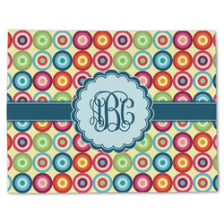 Retro Circles Single-Sided Linen Placemat - Single w/ Monogram