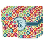 Retro Circles Double-Sided Linen Placemat - Set of 4 w/ Monogram