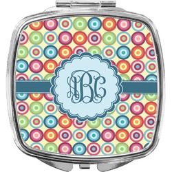 Retro Circles Compact Makeup Mirror (Personalized)