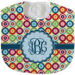 Retro Circles Velour Baby Bib w/ Monogram