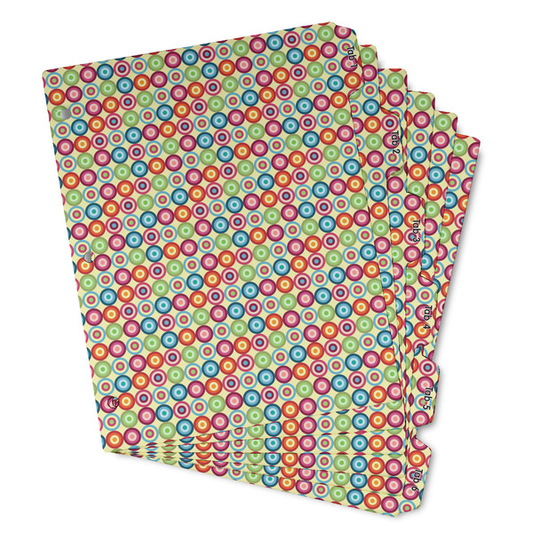 Custom Retro Circles Binder Tab Divider - Set of 6 (Personalized)