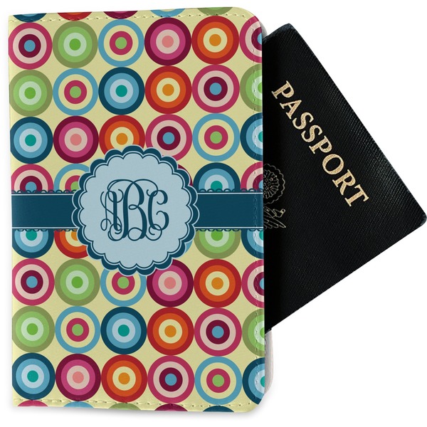 Custom Retro Circles Passport Holder - Fabric (Personalized)