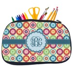 Retro Circles Neoprene Pencil Case - Medium w/ Monogram