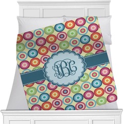 Retro Circles Minky Blanket - Twin / Full - 80"x60" - Double Sided (Personalized)