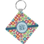 Retro Circles Diamond Plastic Keychain w/ Monogram