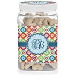 Retro Circles Dog Treat Jar (Personalized)