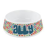 Retro Circles Plastic Dog Bowl - Small (Personalized)