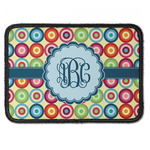 Retro Circles Iron On Rectangle Patch w/ Monogram