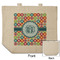 Retro Circles Reusable Cotton Grocery Bag - Front & Back View