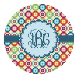 Retro Circles Round Decal - Large (Personalized)
