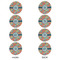 Retro Circles Round Linen Placemats - APPROVAL Set of 4 (double sided)