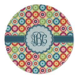 Retro Circles Round Linen Placemat (Personalized)
