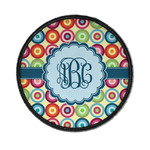 Retro Circles Iron On Round Patch w/ Monogram