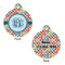 Retro Circles Round Pet Tag - Front & Back