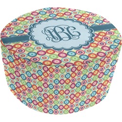 Retro Circles Round Pouf Ottoman (Personalized)