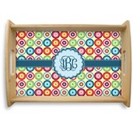 Retro Circles Natural Wooden Tray - Small (Personalized)