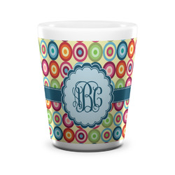 Retro Circles Ceramic Shot Glass - 1.5 oz - White - Single (Personalized)