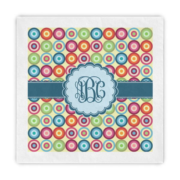 Custom Retro Circles Standard Decorative Napkins (Personalized)