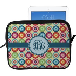 Retro Circles Tablet Case / Sleeve - Large (Personalized)